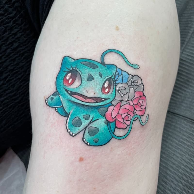 Cartoon tattoo by Carly V | Vegan Tattooist