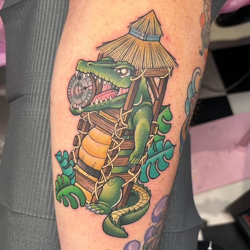 Cartoon tattoo by Carly V | Vegan Tattooist