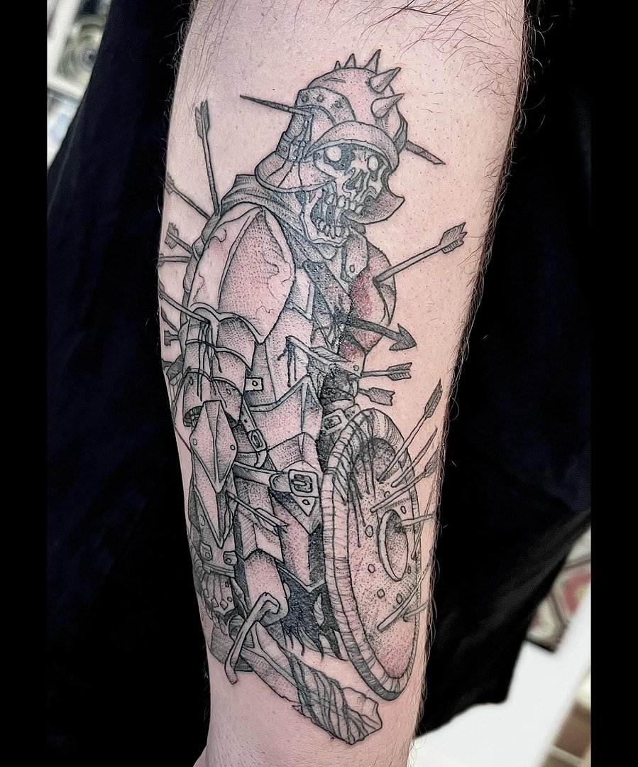 Illustrative tattoo by Dave Olteanu