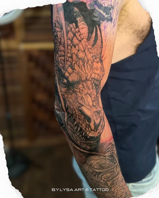 Realism (black & grey) tattoo by By Lysa Art and Tattoos | Brisbane Northside