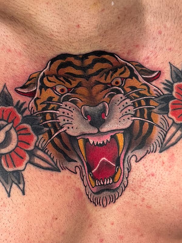 Illustrative tattoo by Lincoln Johns 