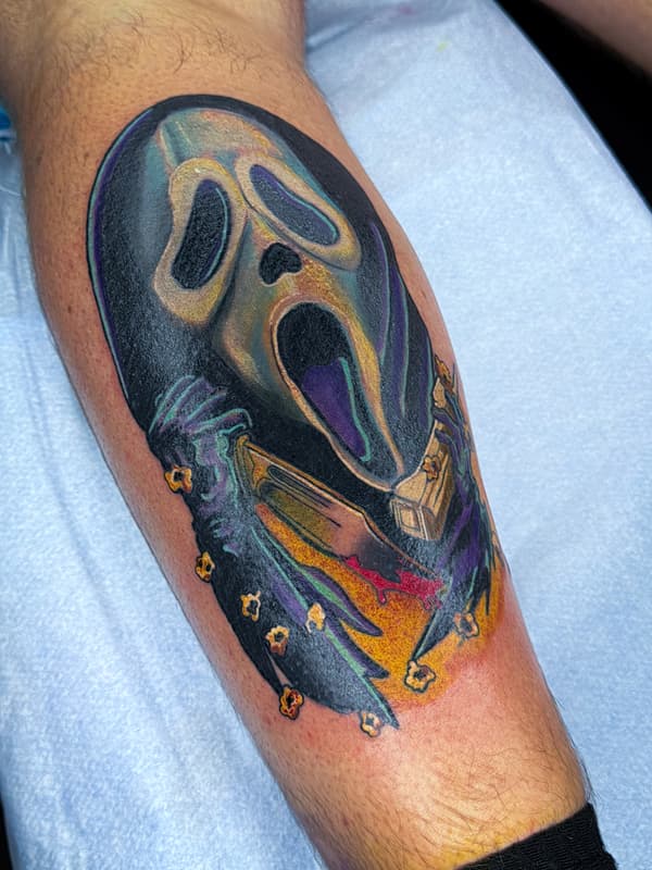 Illustrative tattoo by Lincoln Johns 