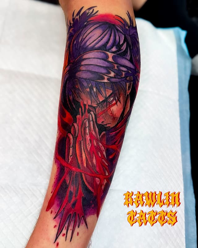 Illustrative tattoo by Lincoln Johns 
