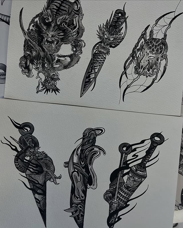 Blackwork tattoo by Natalie Maslin Tattoo