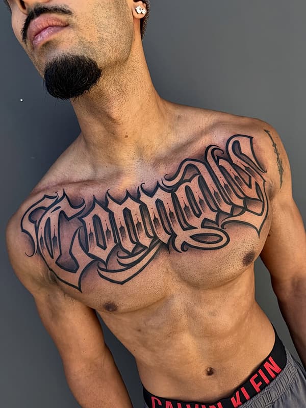Tattoo by DEVILS LETTERING TATTOOS in Australia