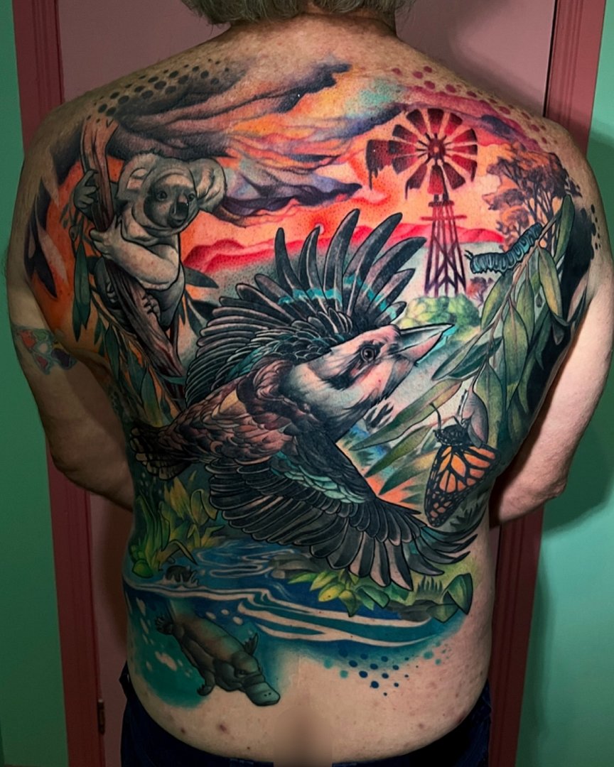 New School tattoo by Jack Douglas