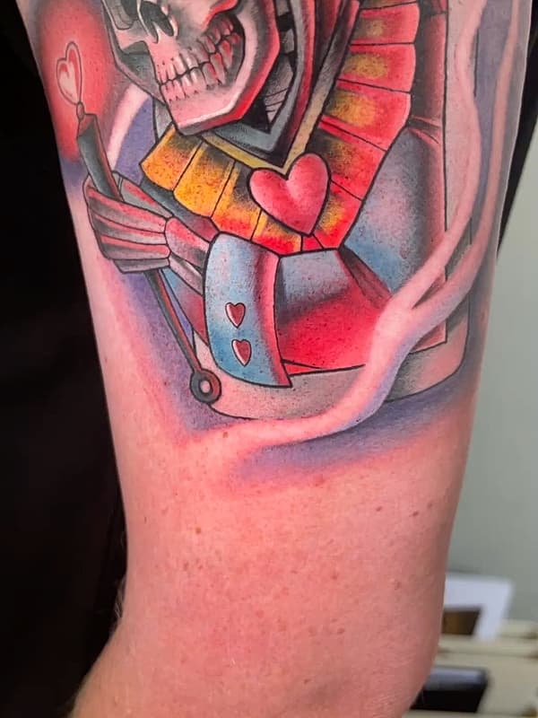 New School tattoo by Jack Douglas