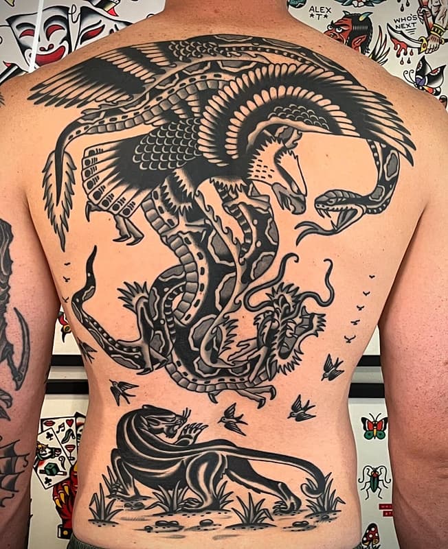 American Traditional tattoo by Charles Walsh
