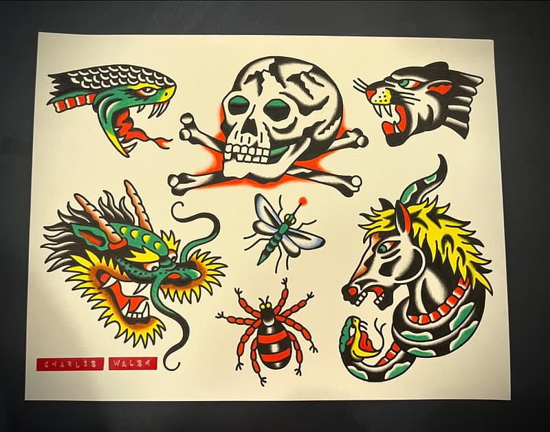 American Traditional tattoo by Charles Walsh