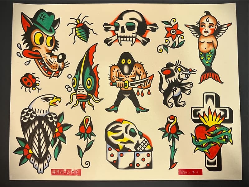 American Traditional tattoo by Charles Walsh