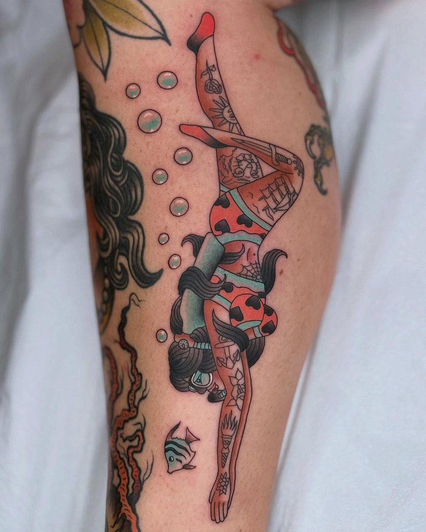American Traditional tattoo by Curtis Stairs