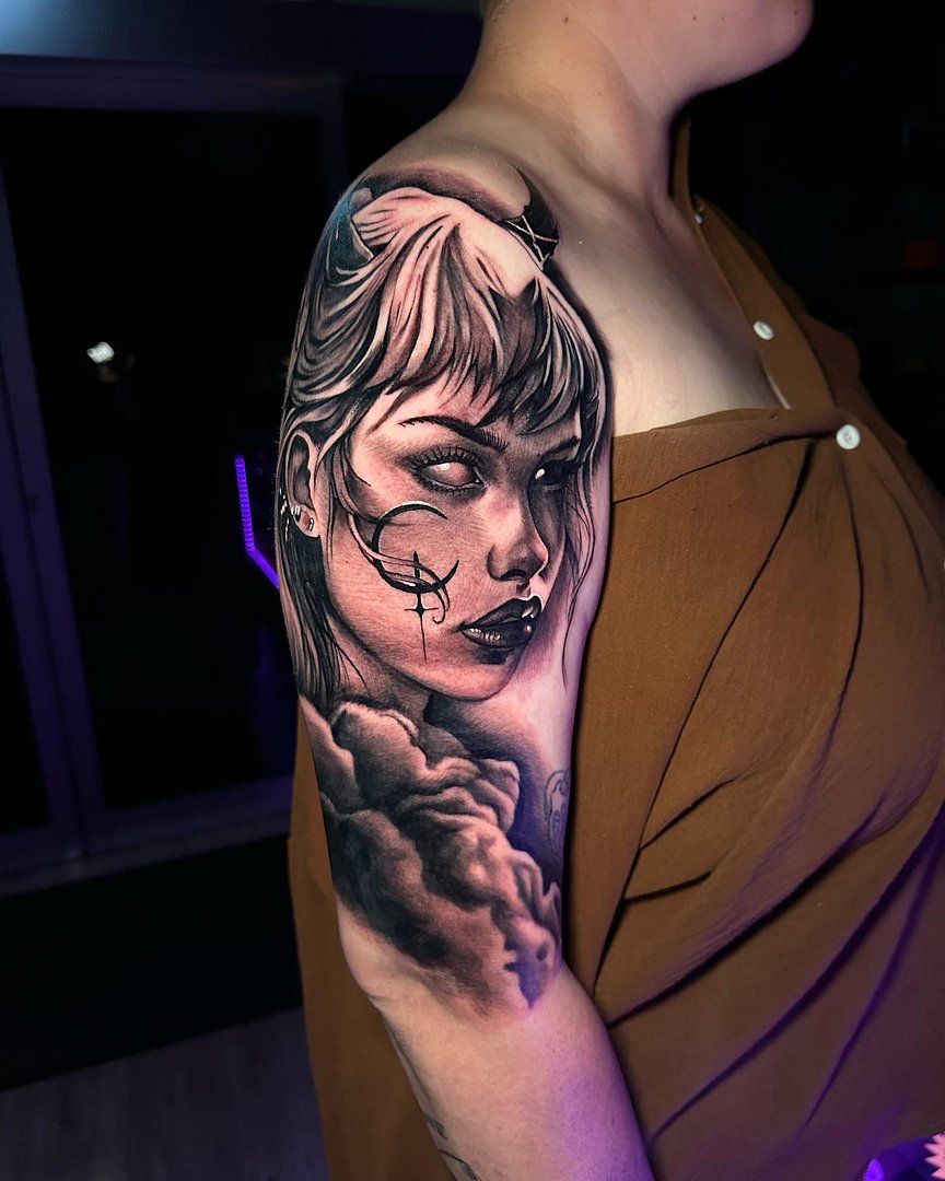 Realism (black & grey) tattoo by Sapph☆