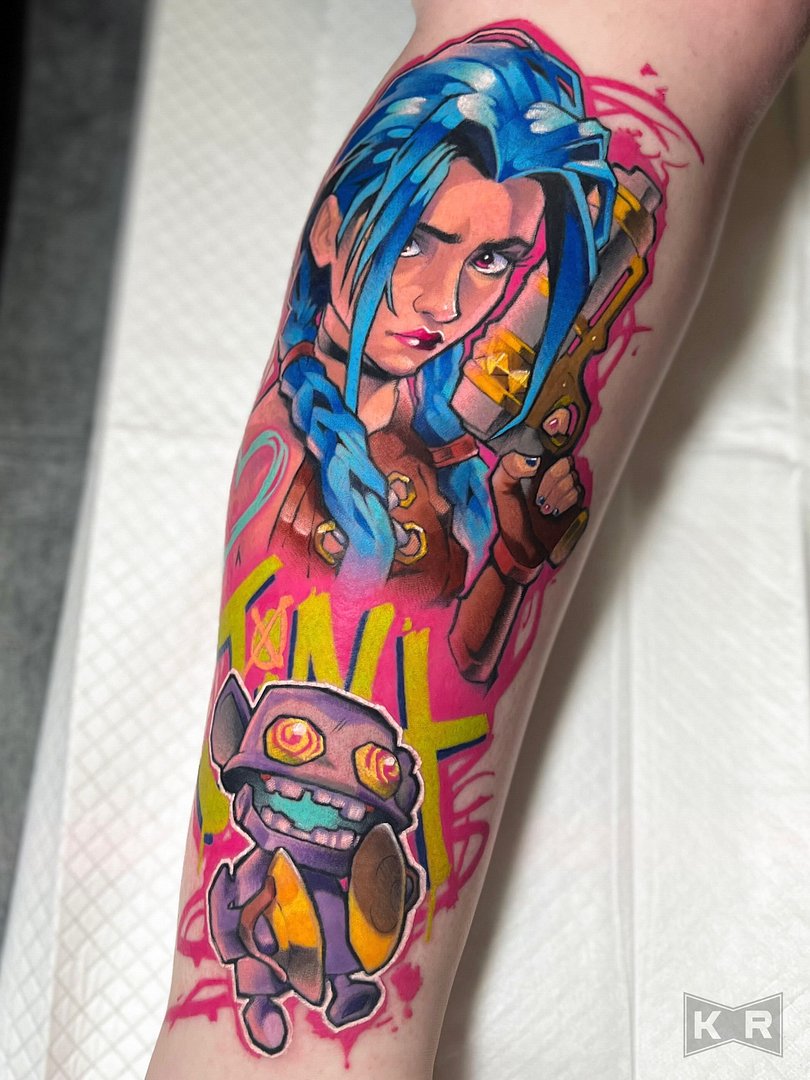 Anime tattoo by Kurt Rogers