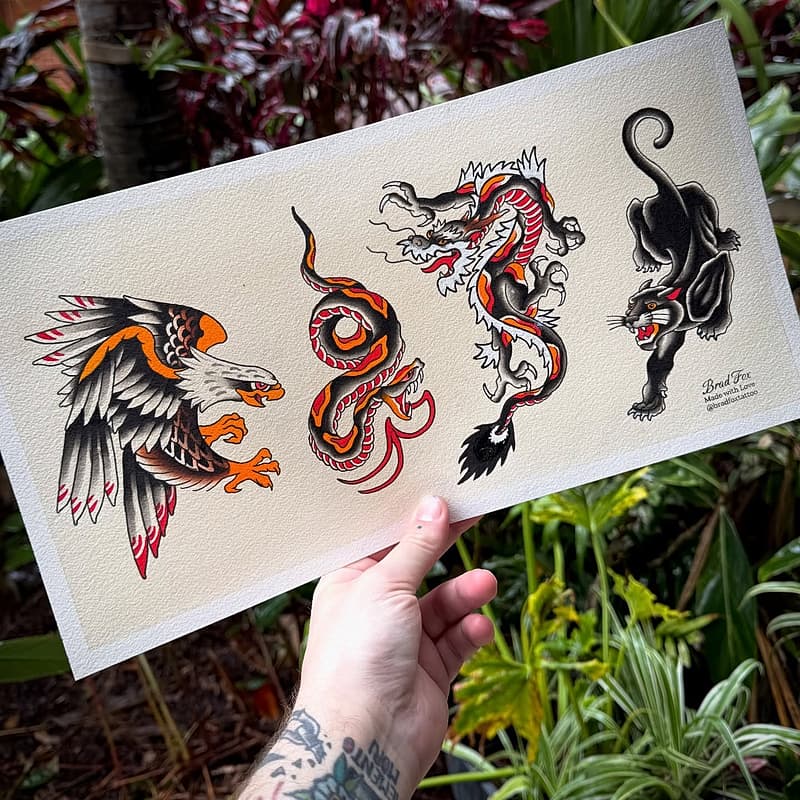 Neo-Traditional tattoo by BRAD FOX