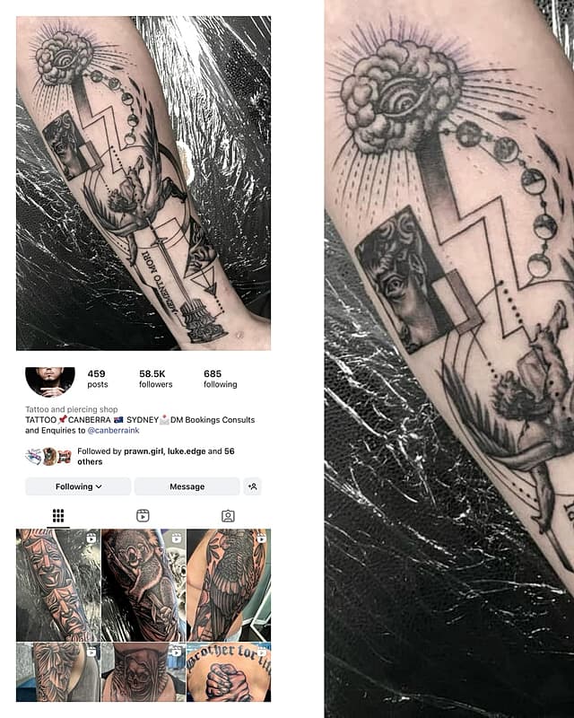 Realism (black & grey) tattoo by Canberra Ink