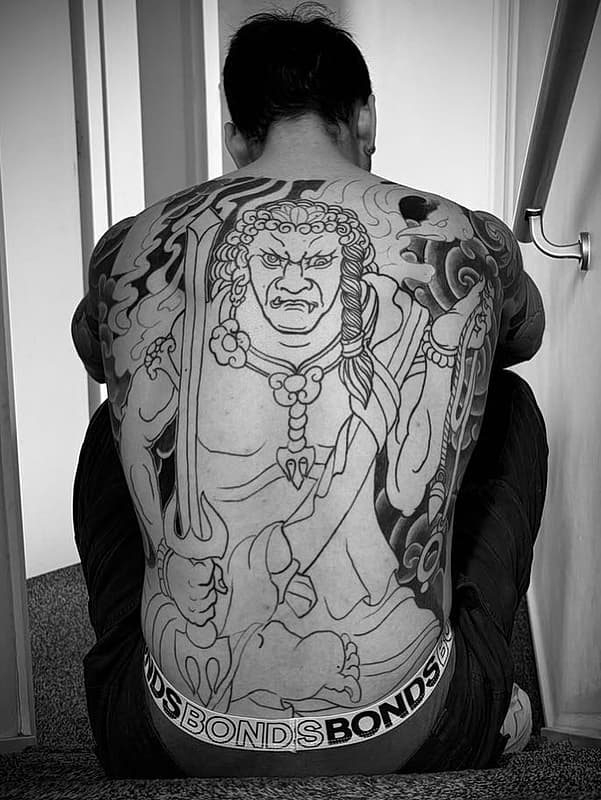 Japanese (Irezumi) tattoo by Horiga13 彫画 Tebori Artist, Christchurch, NZ