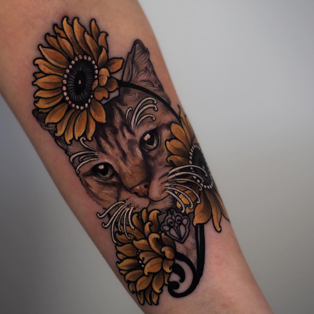 Art Nouveau tattoo by Brea Lanyon