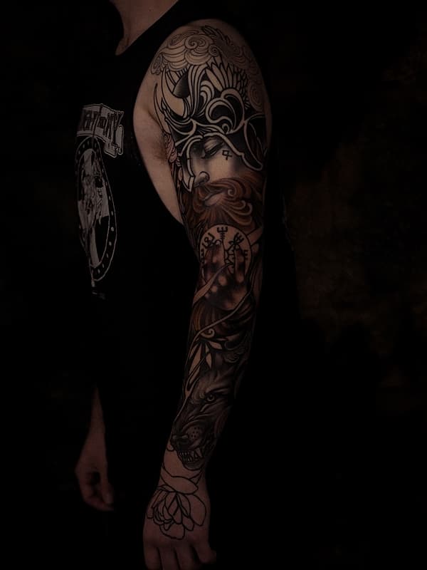 Art Nouveau tattoo by Brea Lanyon