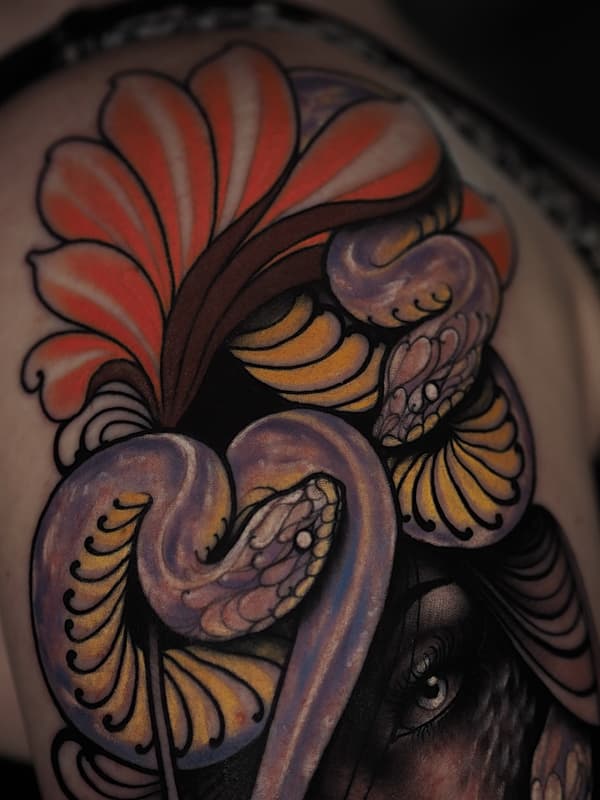 Art Nouveau tattoo by Brea Lanyon