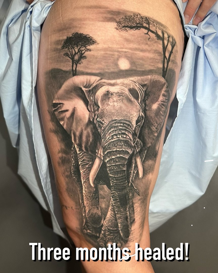 Realism (black & grey) tattoo by Simon Aberle (Sigh)