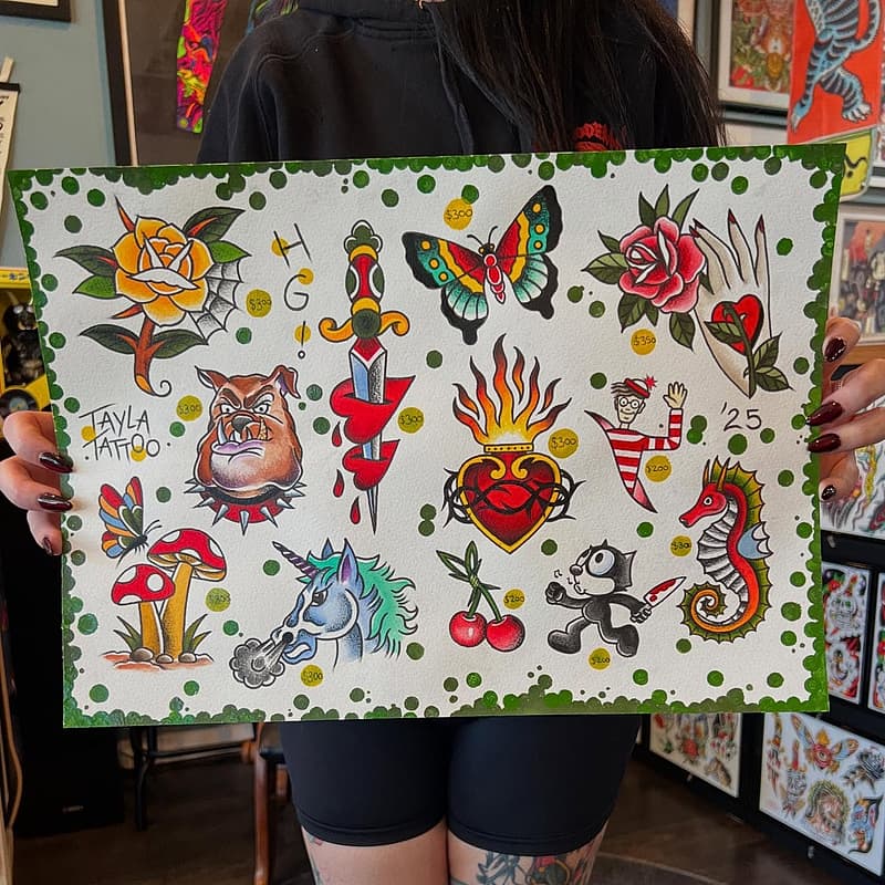 American Traditional tattoo by taylatattoo