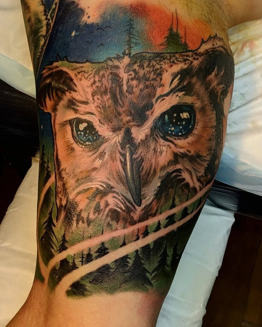 Illustrative tattoo by Nick Matthews