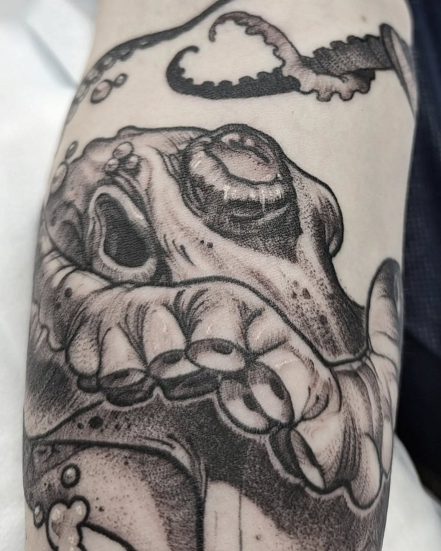 Illustrative tattoo by Nick Matthews
