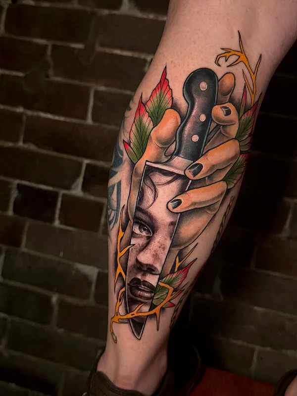 Realism (black & grey) tattoo by Alicia Wright
