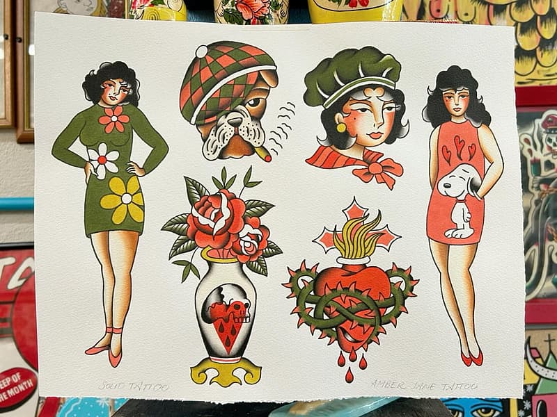 American Traditional tattoo by Amber Jane