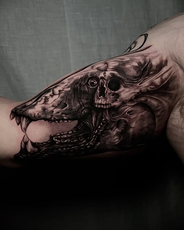 Realism (black & grey) tattoo by Mia Hansen