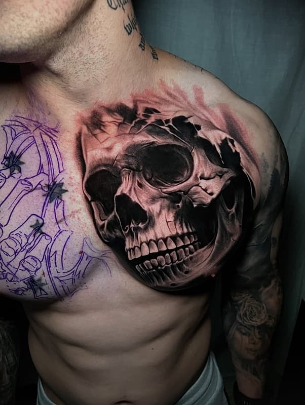 Realism (black & grey) tattoo by Mia Hansen