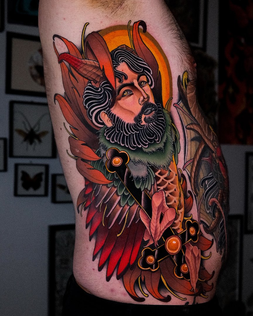 Neo-Traditional tattoo by jack_the_lantern