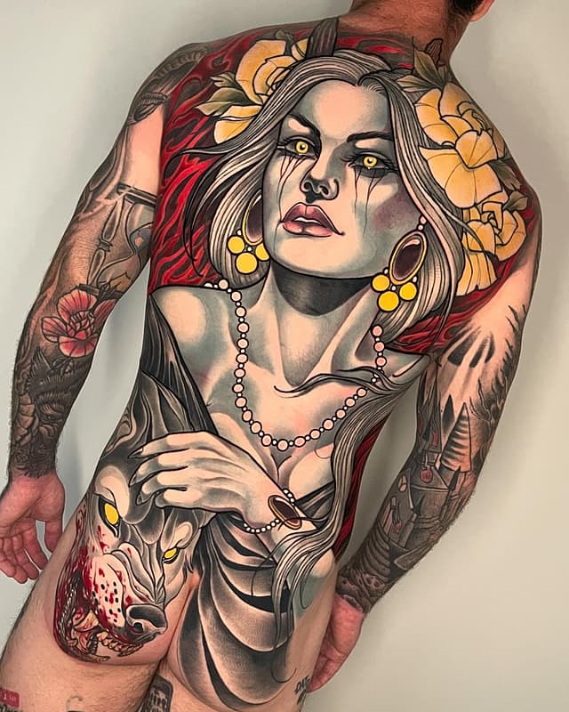 Neo-Traditional tattoo by Bobby Dunbar • Tattoo Artist