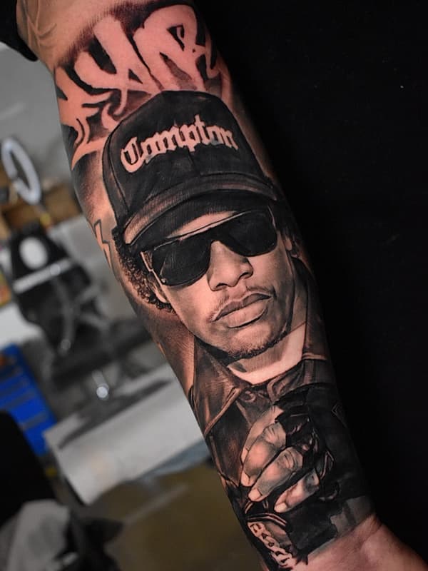 Realism (black & grey) tattoo by FONZYS TATTOOING