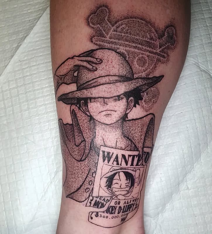 Anime tattoo by Bradley Rich