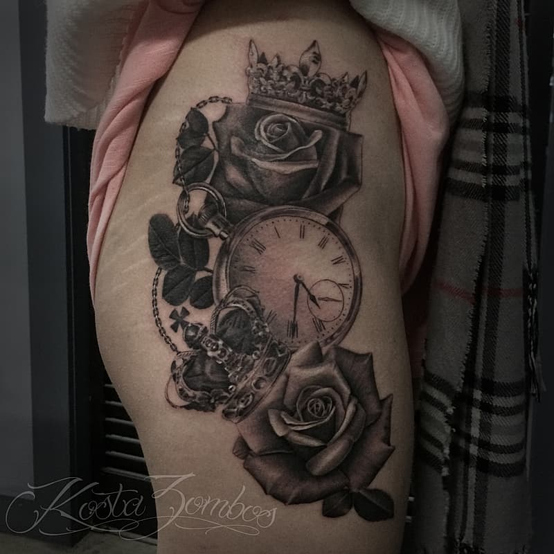 Realism (black & grey) tattoo by Kosta Zombos