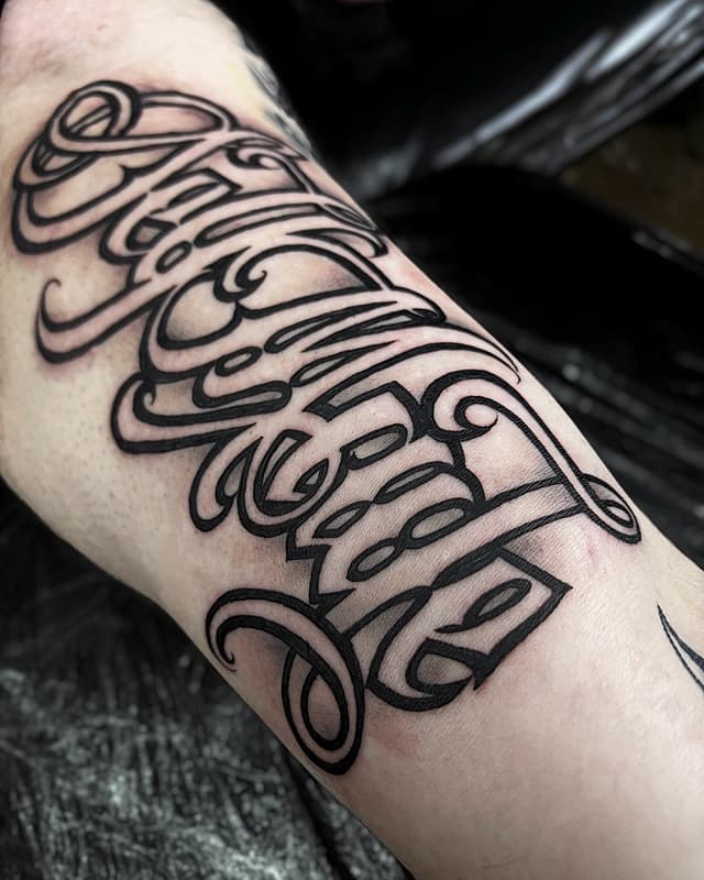 Script/Lettering tattoo by LETTERS BY STEPH