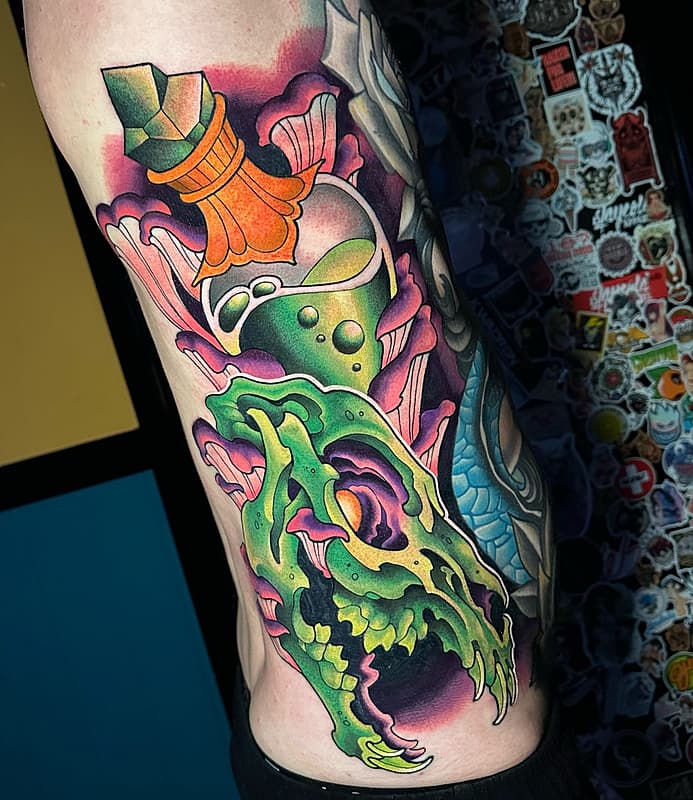 Neo-Traditional tattoo by Robin Brandstätter