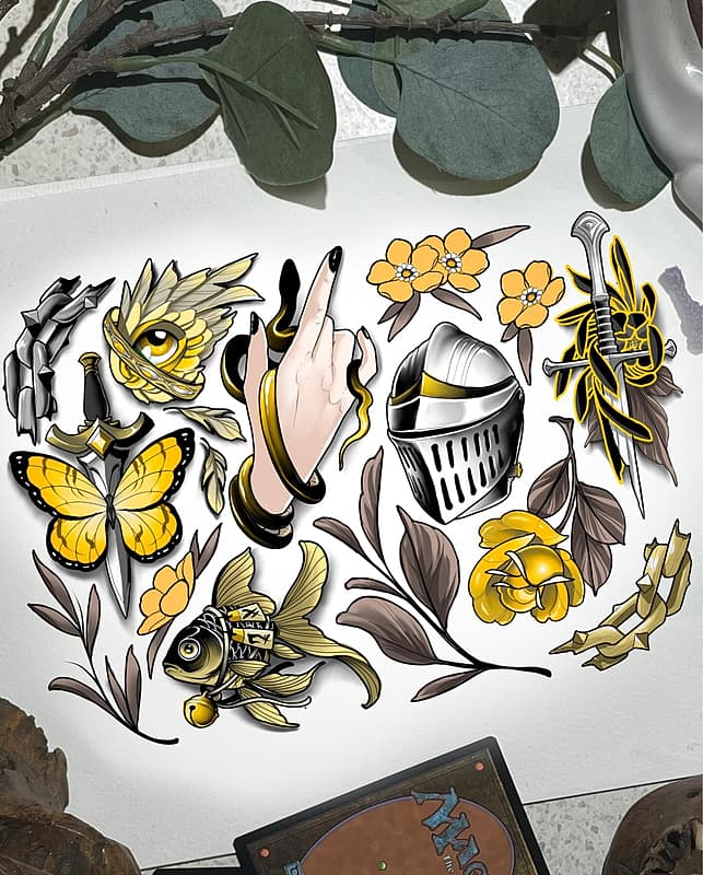 Neo-Traditional tattoo by Pat Toussaint