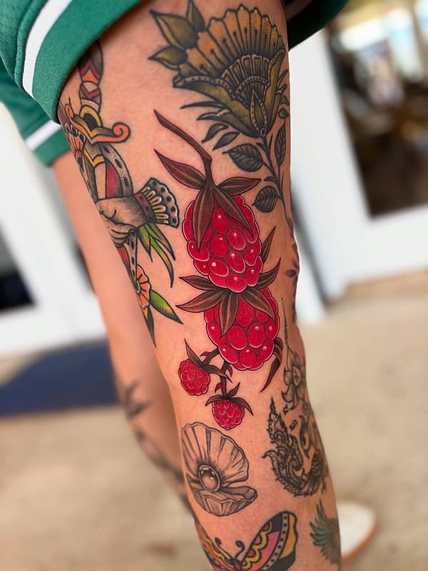 Illustrative tattoo by Jamie Runjajic-Bennett