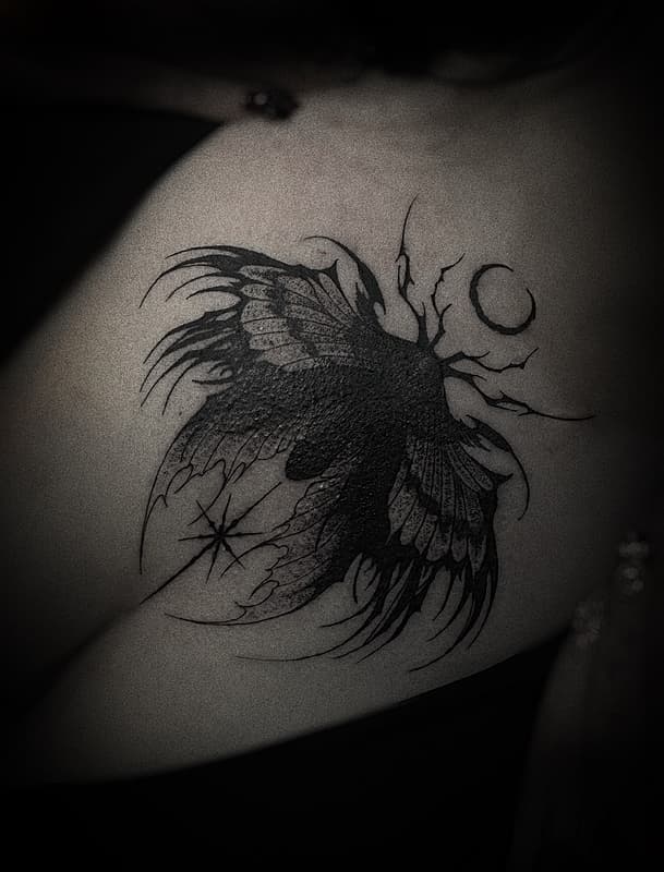 Blackwork tattoo by Teleah Crawford