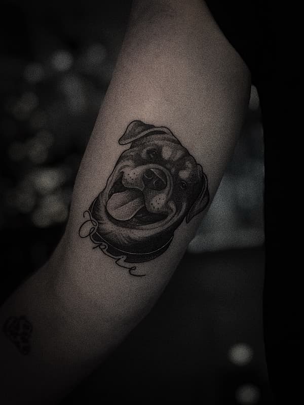 Blackwork tattoo by Teleah Crawford