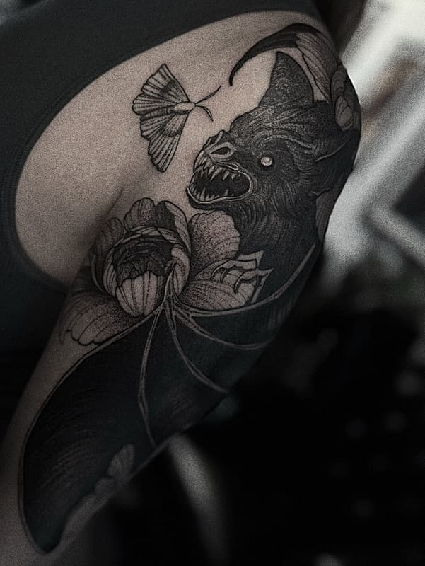 Blackwork tattoo by Teleah Crawford