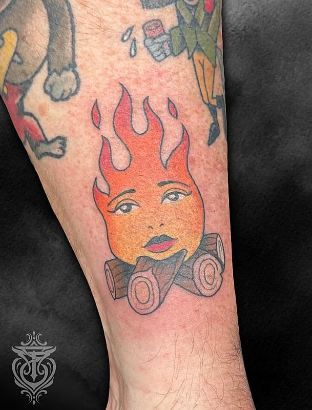 Neo-Traditional tattoo by Erin Davies