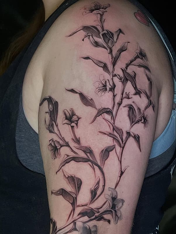 Illustrative tattoo by Aron Fitz