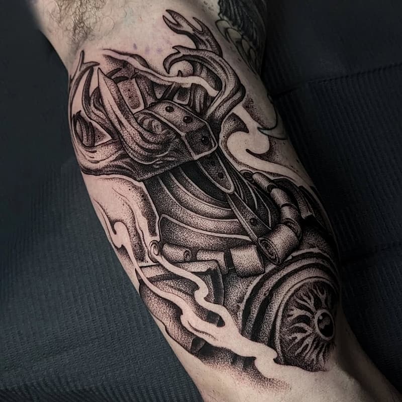 Illustrative tattoo by Joel Thongbai Tattoo
