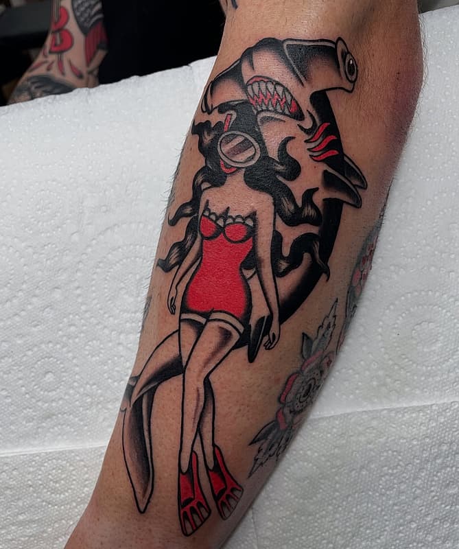American Traditional tattoo by Ciara Walsh