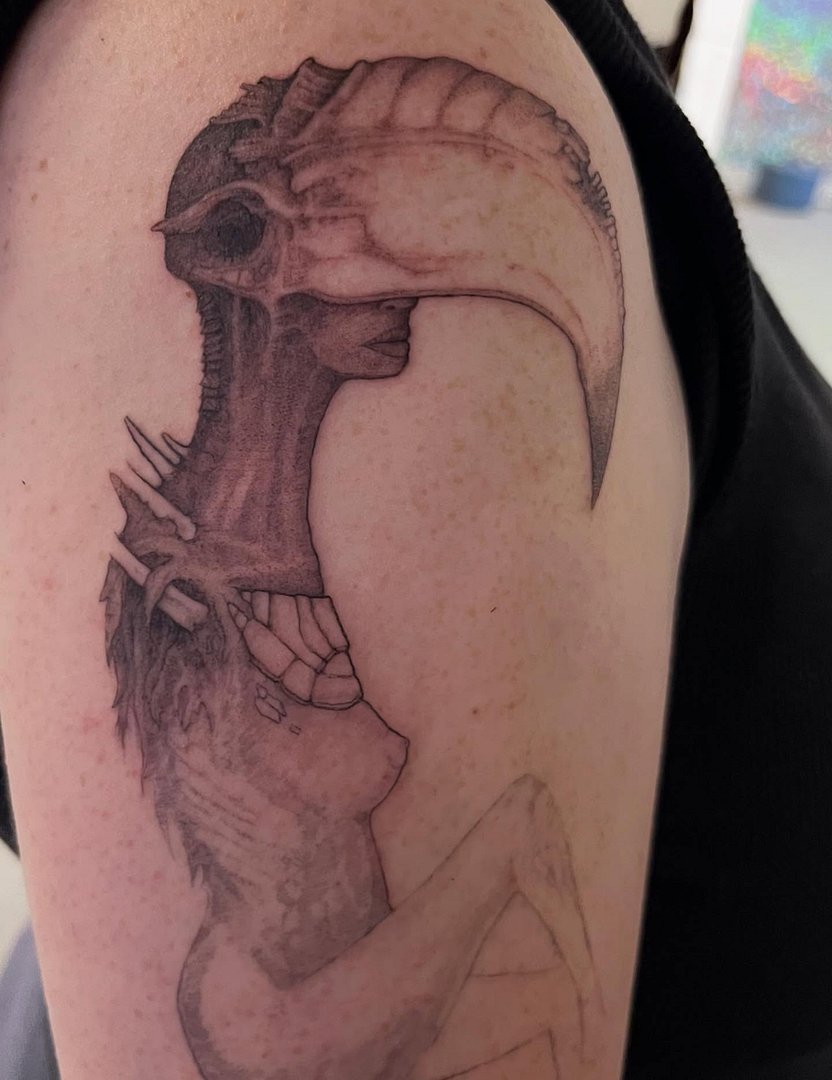 Illustrative tattoo by Sam Shears