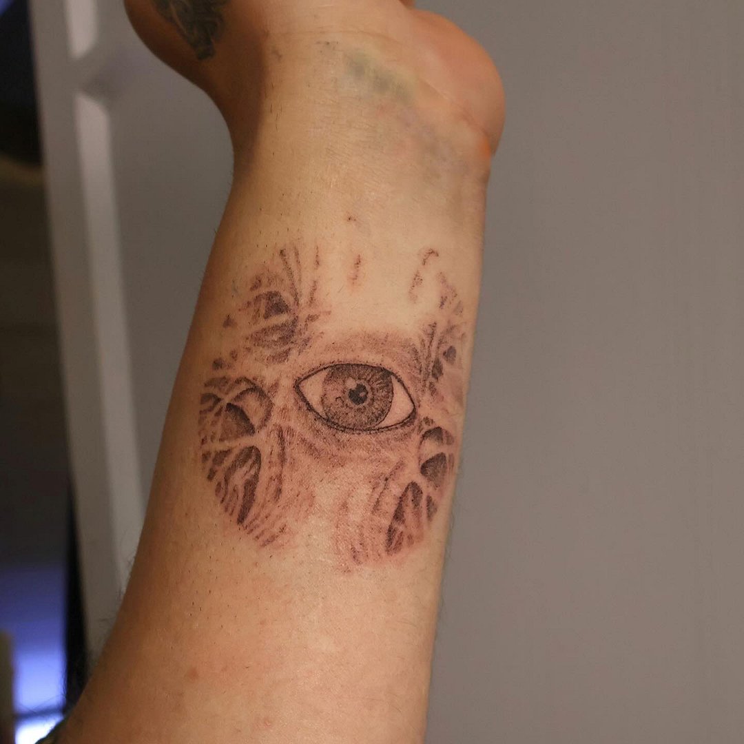 Illustrative tattoo by Sam Shears
