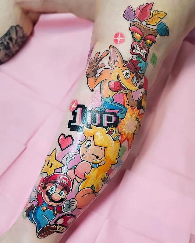 Pop culture tattoo by Sally Lee Tattoos